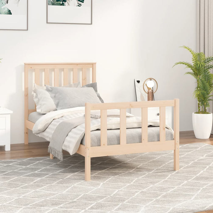 Bed Frame with Headboard Solid Wood Pine 90 cm