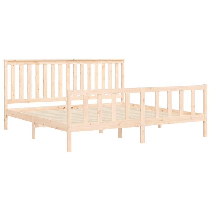 Bed Frame with Headboard Solid Wood Pine 200 cm