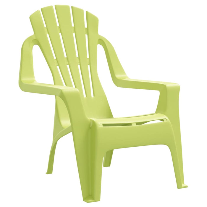 Garden Chairs 2 pcs for Children Green PP Wooden Look 37 cm