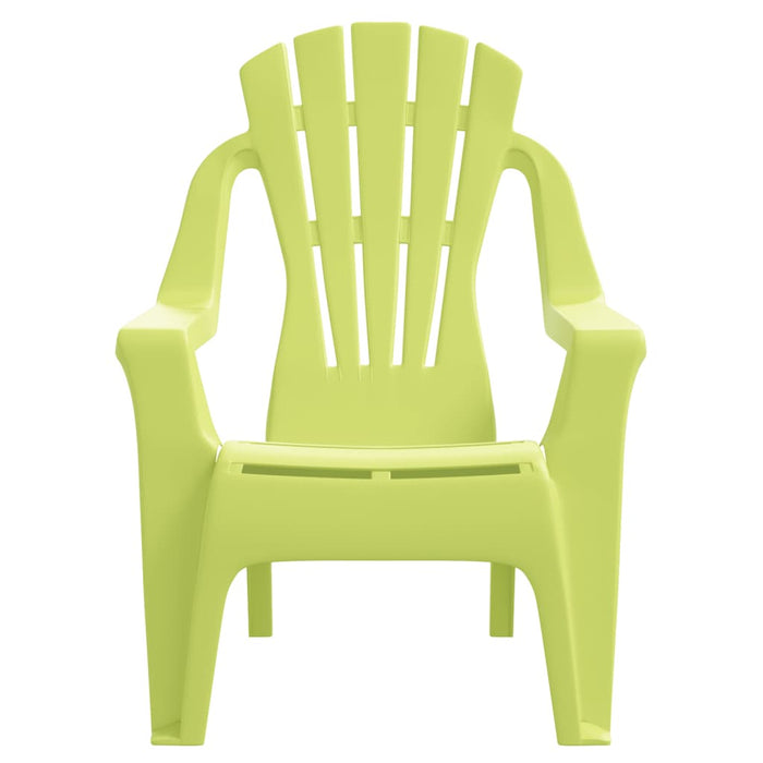 Garden Chairs 2 pcs for Children Green PP Wooden Look 37 cm