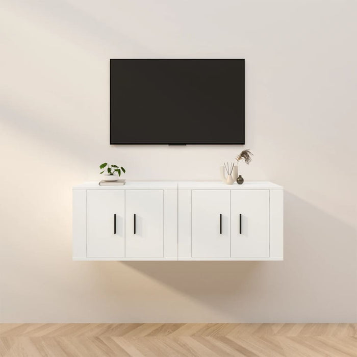 Wall-mounted TV Cabinets 2 pcs White 57 cm