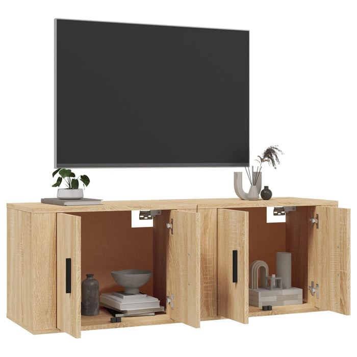 Wall-mounted TV Cabinets 2 pcs Sonoma Oak 57 cm