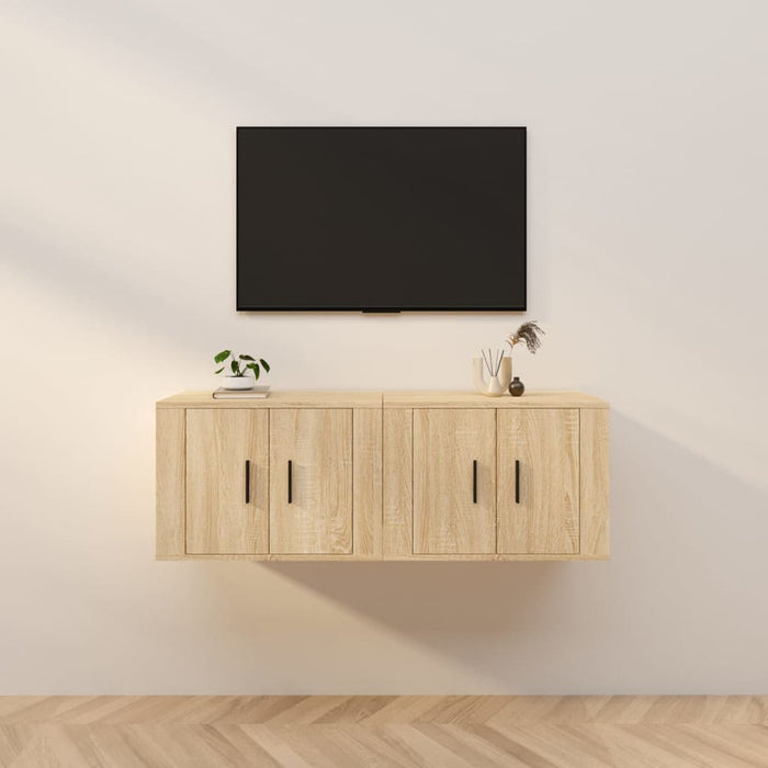 Wall-mounted TV Cabinets 2 pcs Sonoma Oak 57 cm