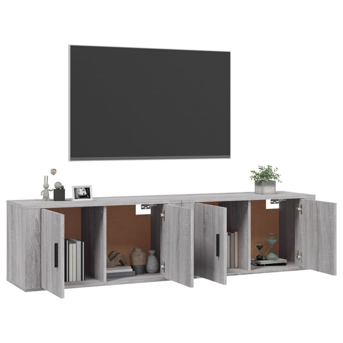 Wall-mounted TV Cabinets 2 pcs Grey Sonoma 80 cm