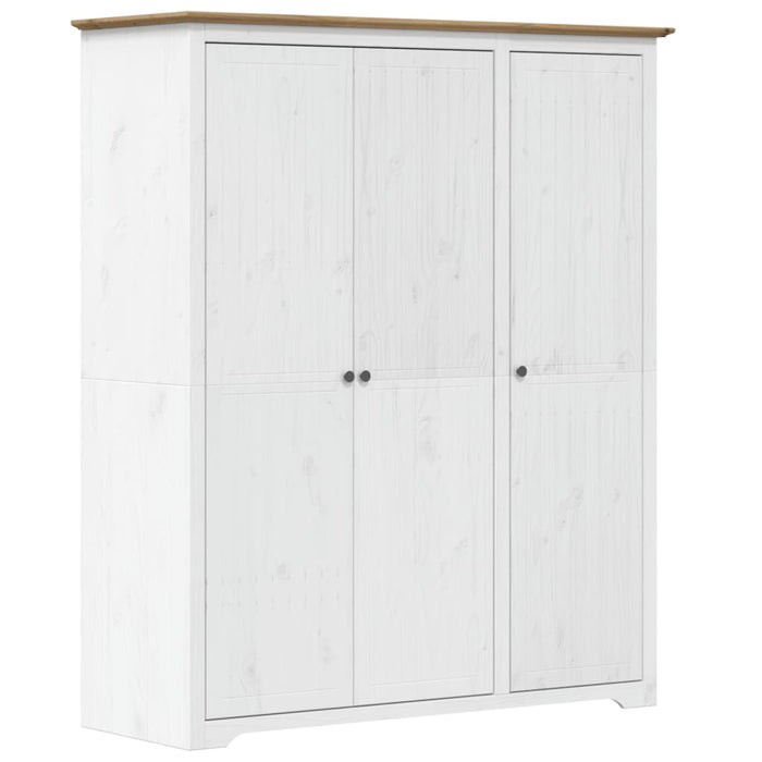 Wardrobe BODO White and Brown 151.5x52x176.5cm Solid Wood Pine