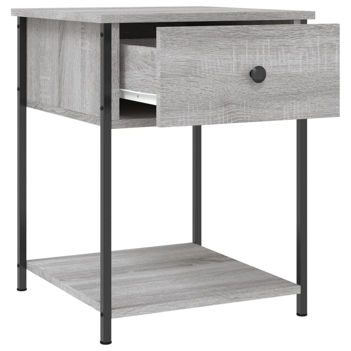 Bedside Table Grey Sonoma Engineered Wood 44 cm