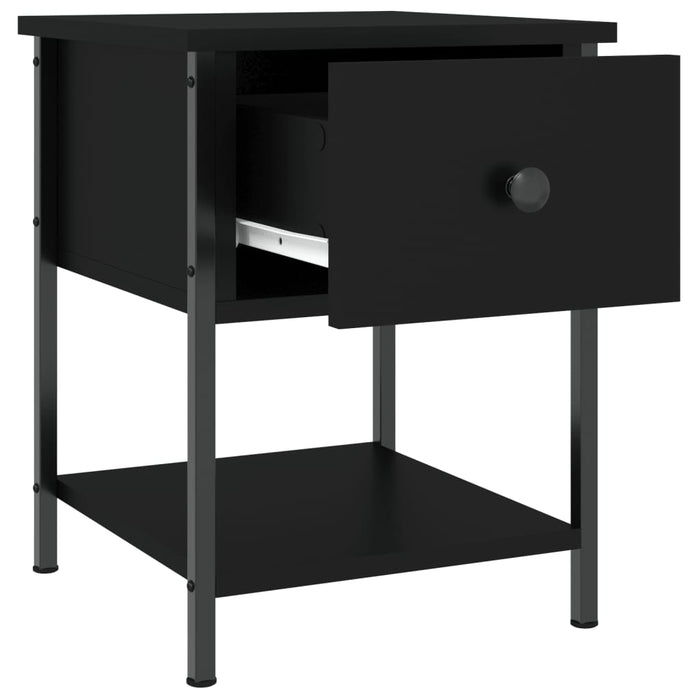 Bedside Table Black 34 cm