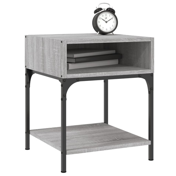 Bedside Table Grey Sonoma Engineered Wood 40 cm