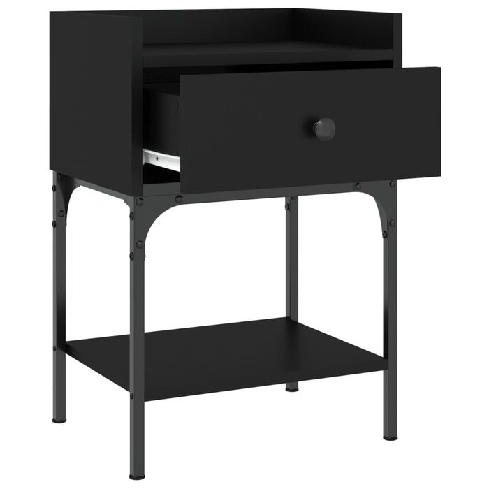 Bedside Table Black 40.5x31x60 cm