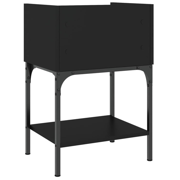 Bedside Table Black 40.5x31x60 cm