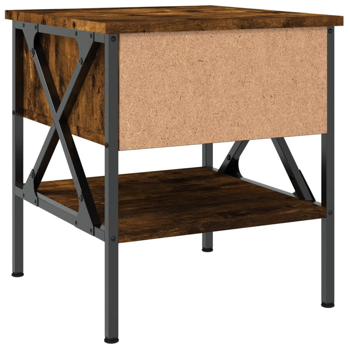 Bedside Table Smoked Oak Engineered Wood 40 cm
