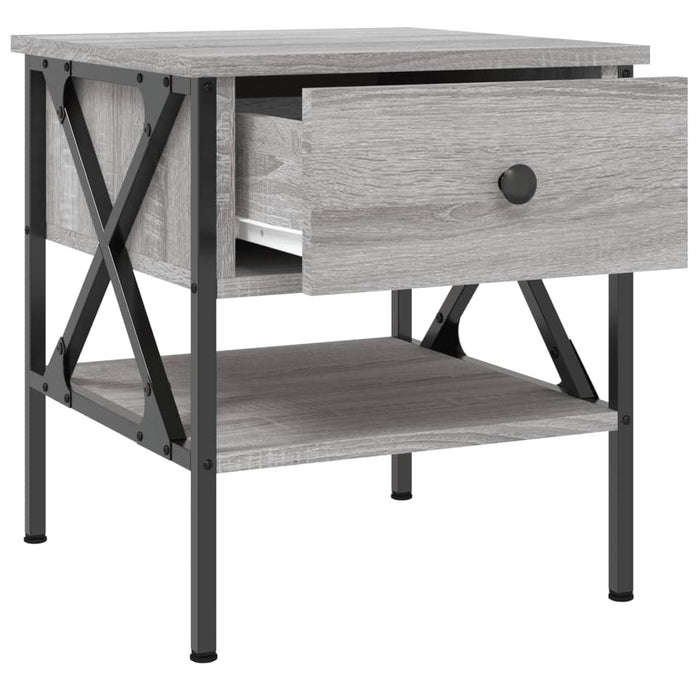 Bedside Table Grey Sonoma Engineered Wood 40 cm