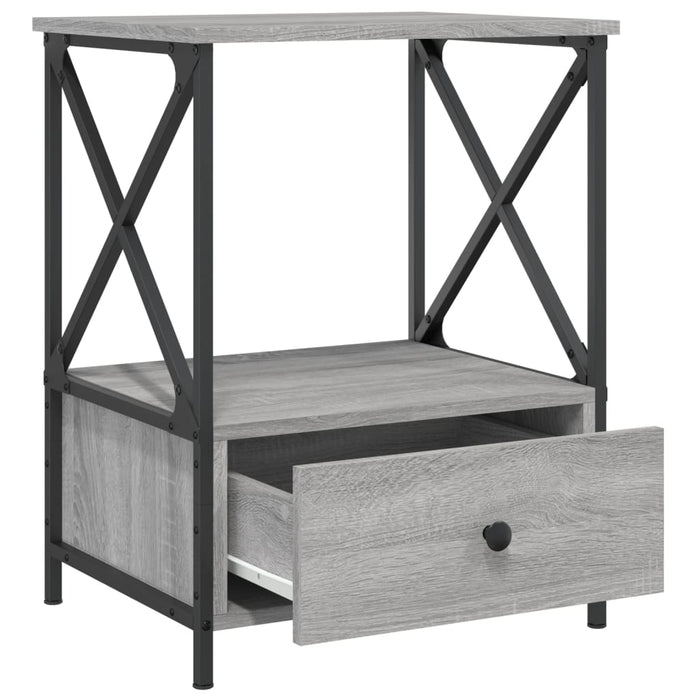 Bedside Table Grey Sonoma Engineered Wood 50 cm