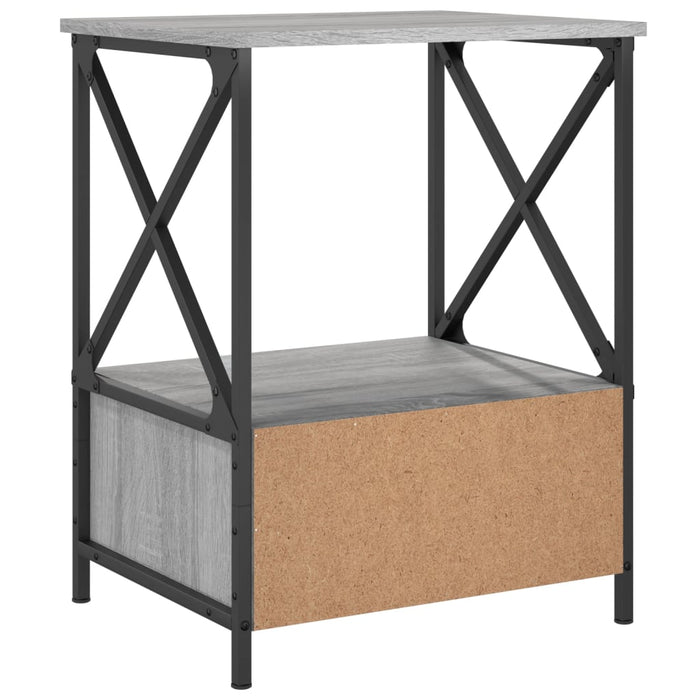 Bedside Table Grey Sonoma Engineered Wood 50 cm