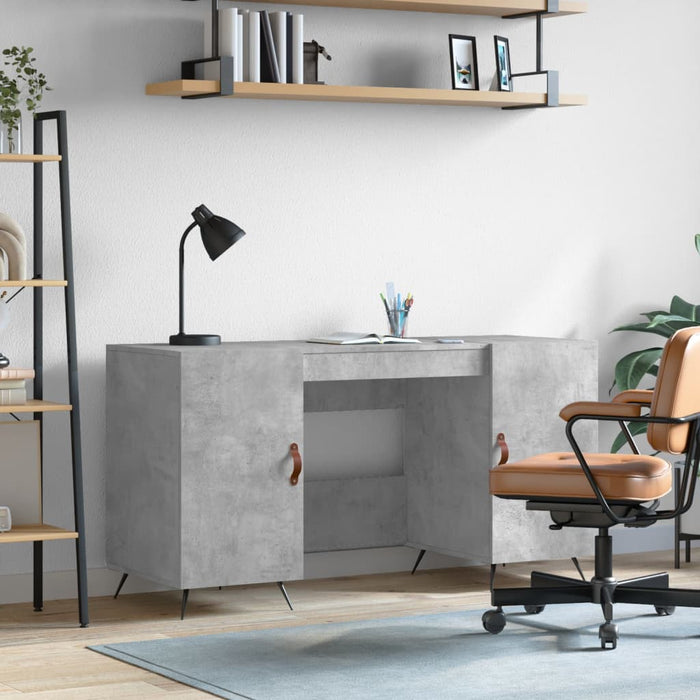 Desk Concrete Grey Engineered Wood 140 cm