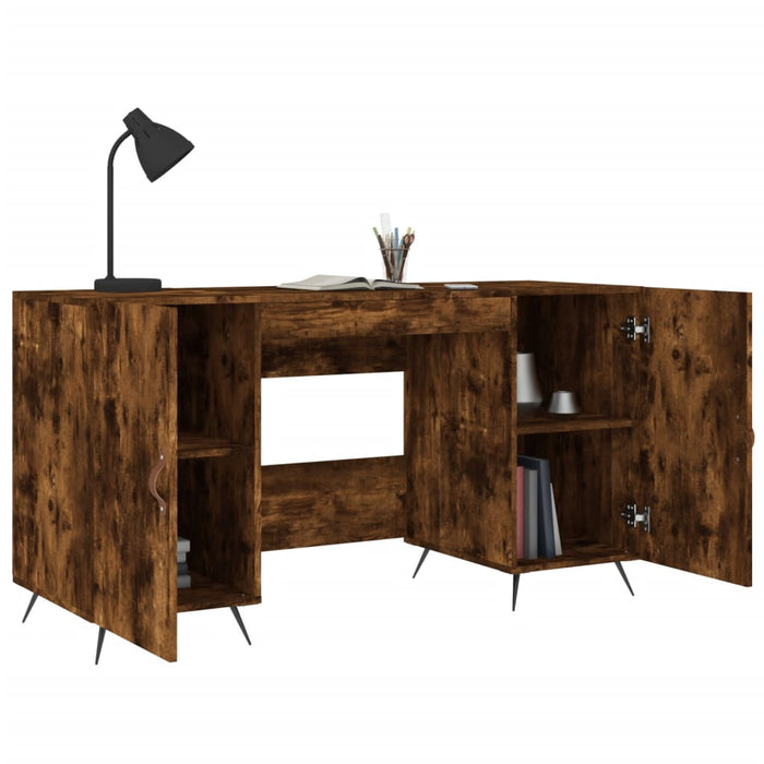 Desk Smoked Oak Engineered Wood 140 cm