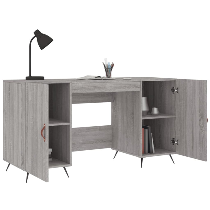 Desk Grey Sonoma Engineered Wood 140 cm