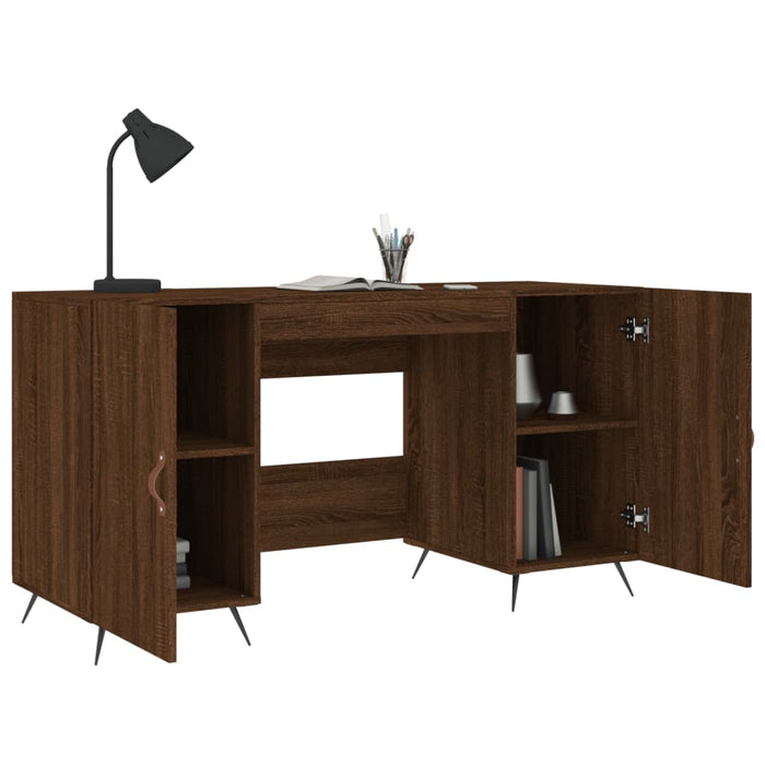 Desk Brown Oak Engineered Wood 140 cm