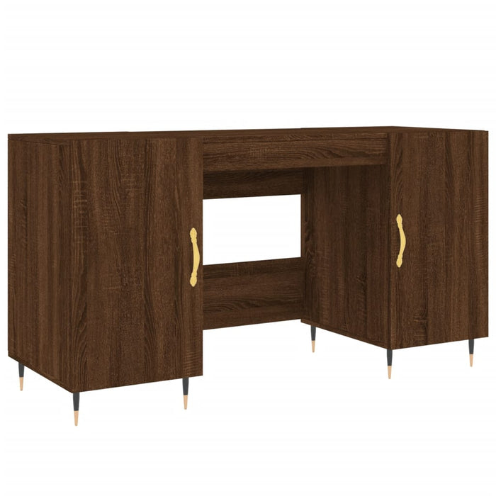 Desk Brown Oak Engineered Wood 140 cm