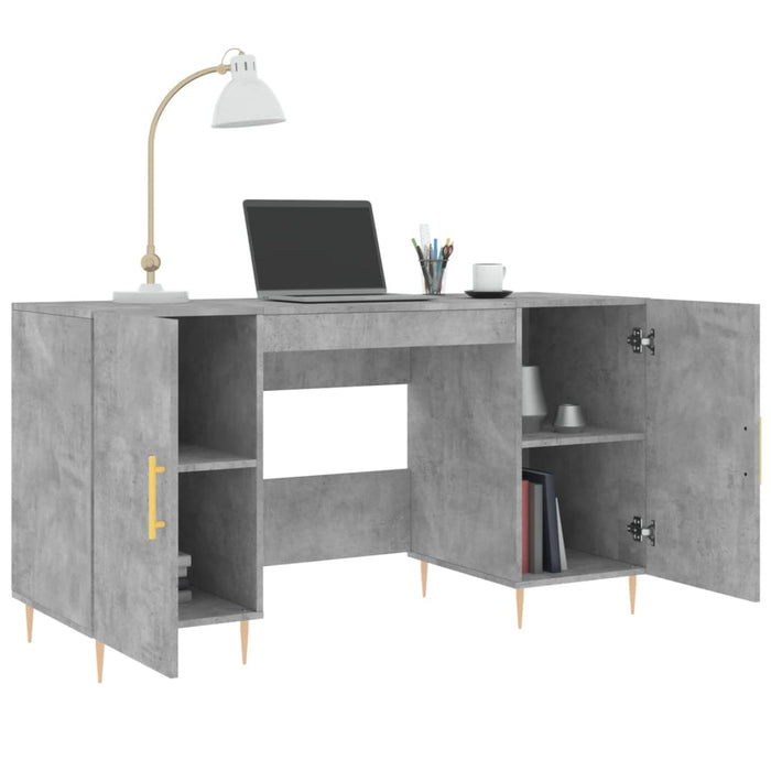 Desk Concrete Grey Engineered Wood 140 cm