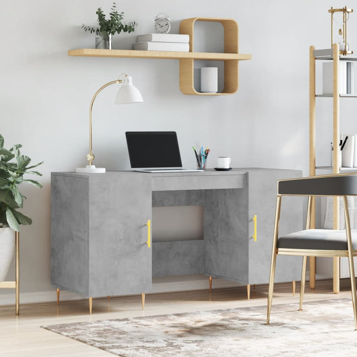 Desk Concrete Grey Engineered Wood 140 cm