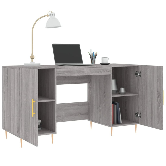 Desk Grey Sonoma Engineered Wood 140 cm