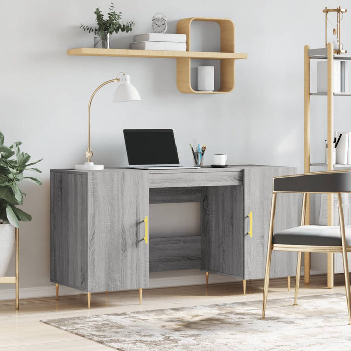 Desk Grey Sonoma Engineered Wood 140 cm