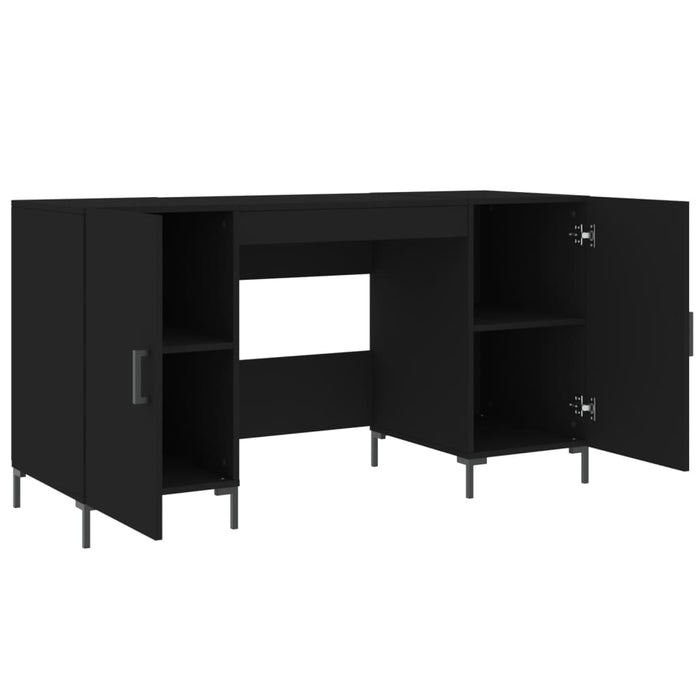 Desk Black Engineered Wood 140 cm