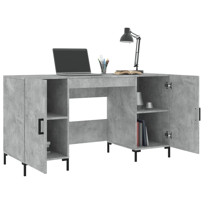 Desk Concrete Grey Engineered Wood 140 cm