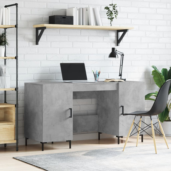 Desk Concrete Grey Engineered Wood 140 cm