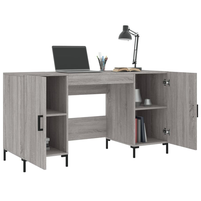 Desk Grey Sonoma Engineered Wood 140 cm