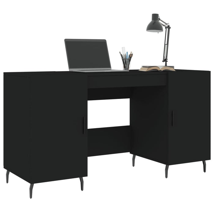 Desk Black Engineered Wood 140 cm