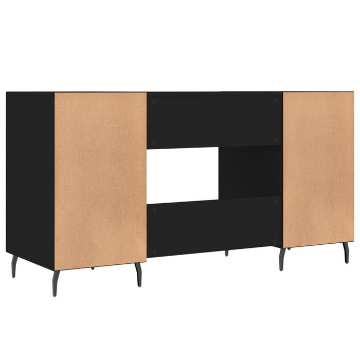 Desk Black Engineered Wood 140 cm