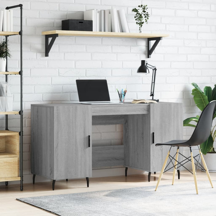 Desk Grey Sonoma Engineered Wood 140 cm