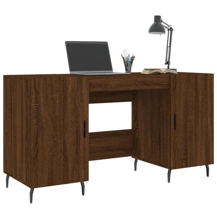 Desk Brown Oak Engineered Wood 140 cm