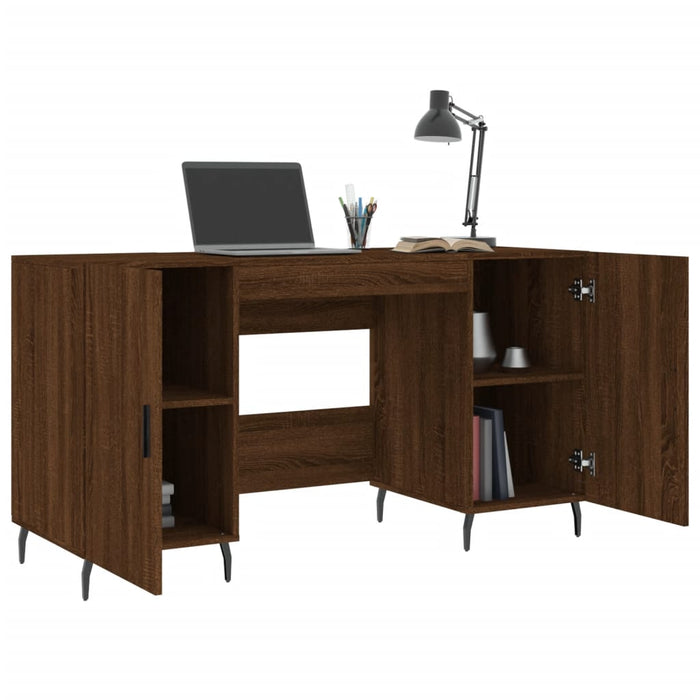 Desk Brown Oak Engineered Wood 140 cm