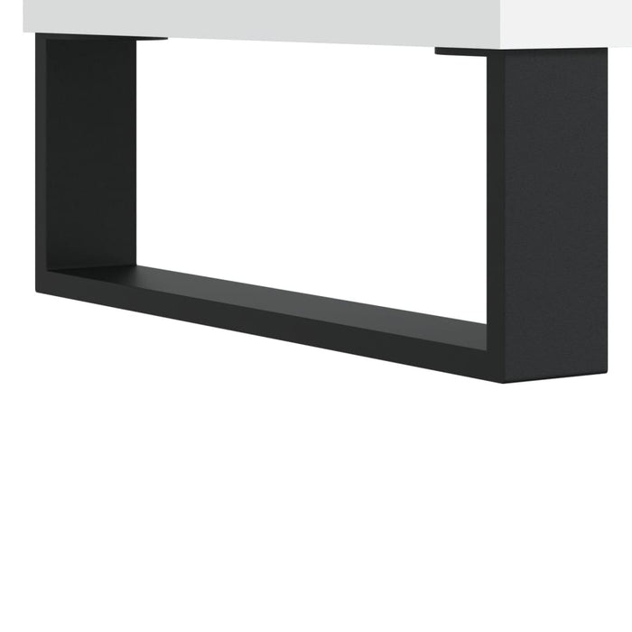 Desk White Engineered Wood 140 cm