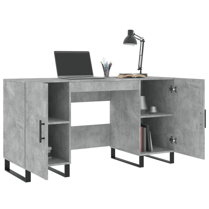 Desk Concrete Grey Engineered Wood 140 cm