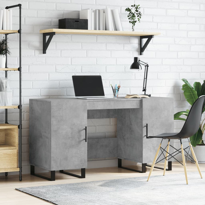 Desk Concrete Grey Engineered Wood 140 cm