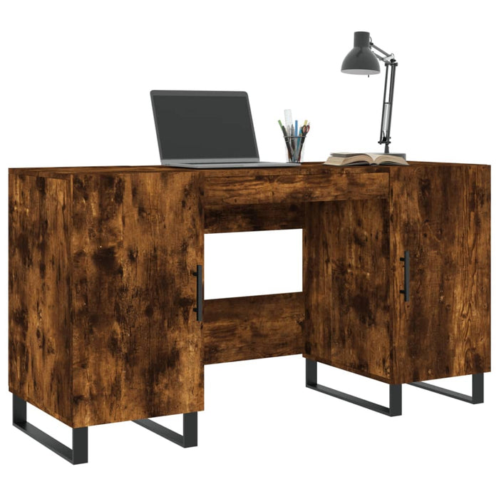 Desk Smoked Oak Engineered Wood 140 cm