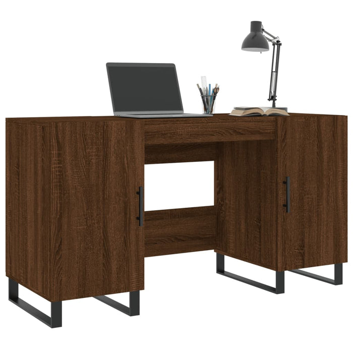 Desk Brown Oak Engineered Wood 140 cm