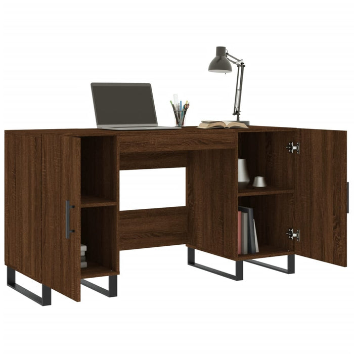 Desk Brown Oak Engineered Wood 140 cm