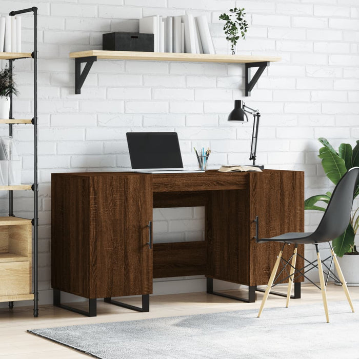 Desk Brown Oak Engineered Wood 140 cm