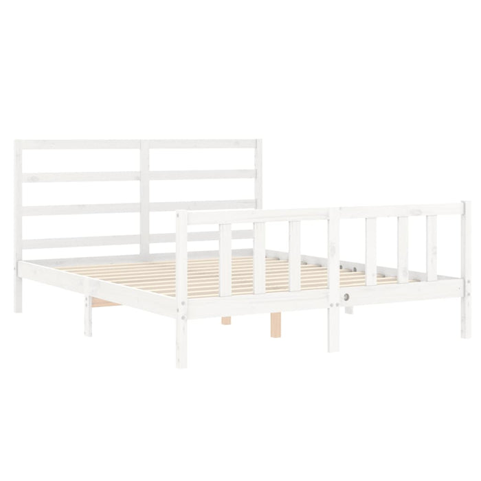 Bed Frame with Headboard White 5FT