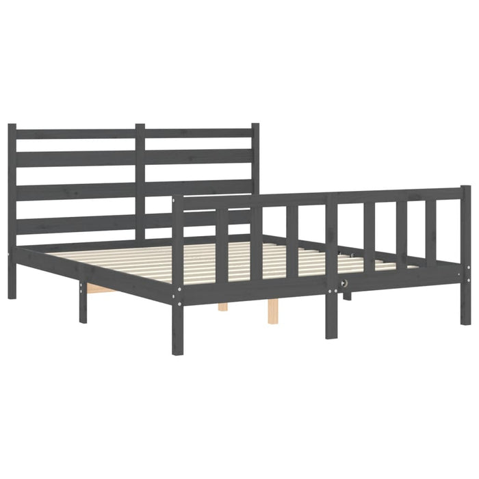Bed Frame with Headboard Grey 5FT