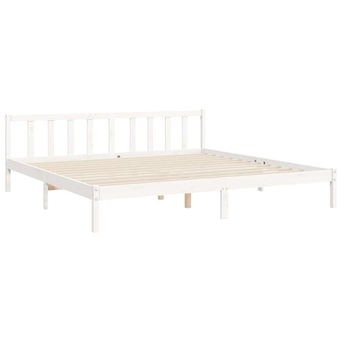 Bed Frame with Headboard White 6FT Super King Solid Wood