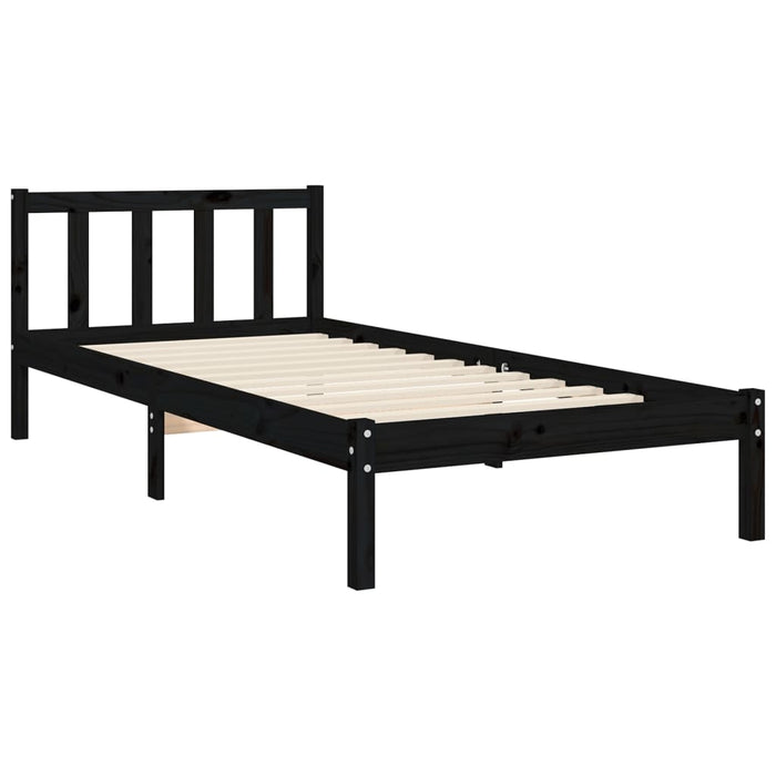 Bed Frame with Headboard Black 2FT6