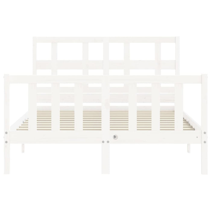 Bed Frame with Headboard White 4FT
