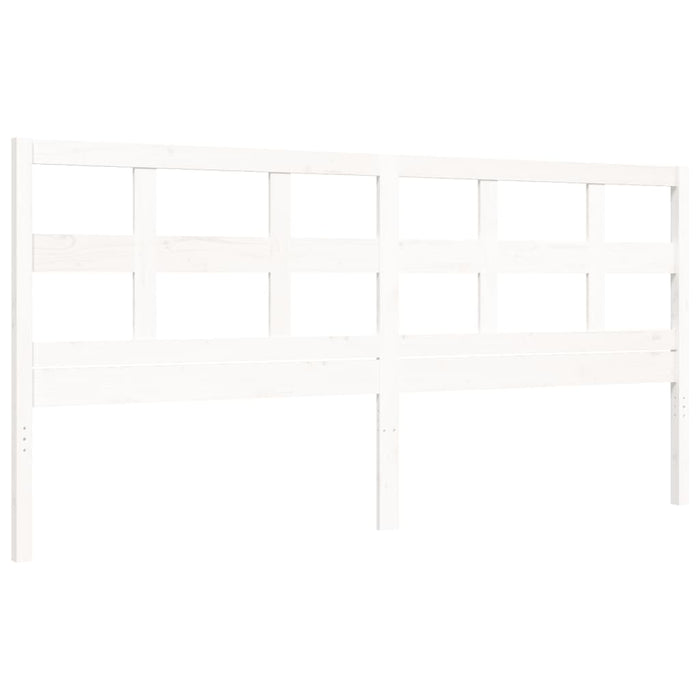 Bed Frame with Headboard White Solid Wood 200 cm