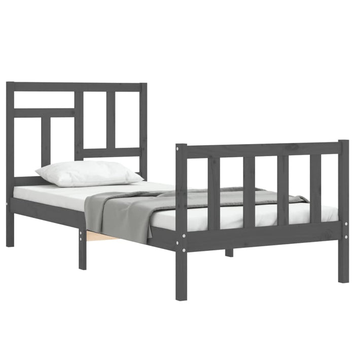 Bed Frame with Headboard Grey 3FT